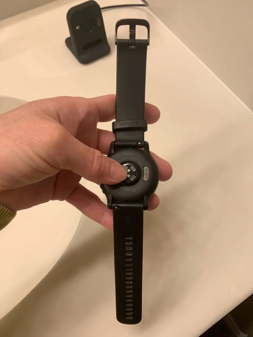 Garmin Black Smartwatch with Black Silicone Band